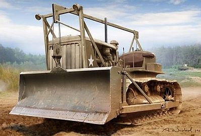 Mirror US Army D7 7M Military Bulldozer Plastic Model Military Vehicle 1/35 Scale #35851