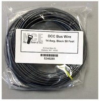 NCE 50' Black DCC Main Bus Wire 14 AWG Model Railroad Hook Up Wire #0280