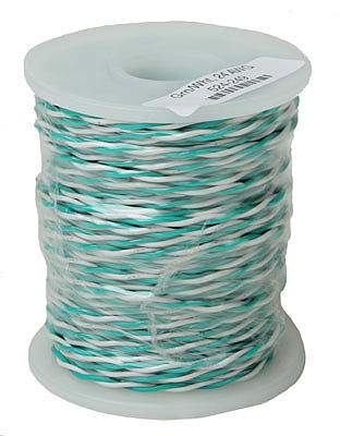 NCE 5240249, 24 Gauge Stranded Twisted Pair, Hook-Up Wire, Green & White,  100 Foot Spool