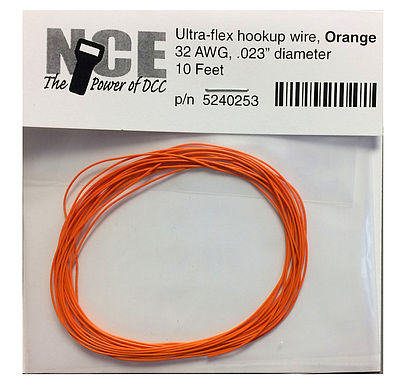 NCE 30 AWG Orange 10 Ultra Flex Model Railroad Hook Up Wire #253