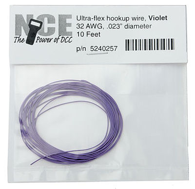 NCE 32 AWG Violet Ultra-flex Wire (10) Model Railroad Hook Up Wire #257