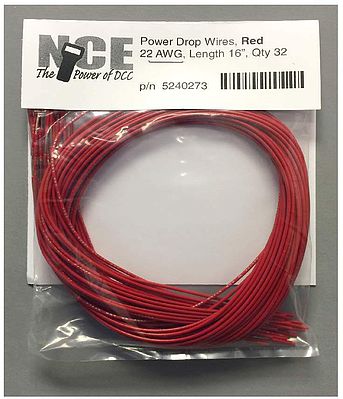 NCE Power Drop Wires Red (32) 22 AWG Model Railroad Hook Up Wire #273