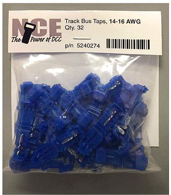 NCE Track Bus Taps Blue (32) Model Railroad Electrical Accessory #274
