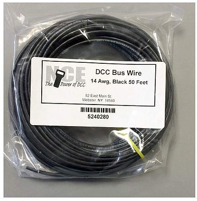 NCE DCC Main Bus Wire Black 14 AWG 50 Feet Model Railroad Hook Up Wire #280