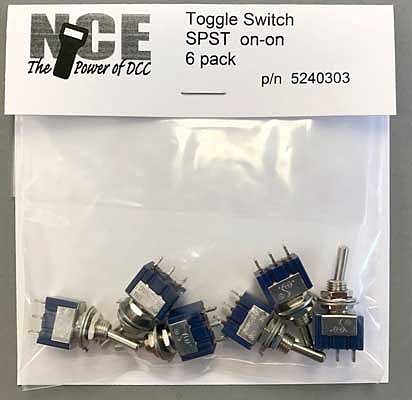 NCE On/On SPST Toggle Swtch (6) Model Railroad Electrical Accessory #303