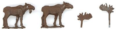 Neals-N-Guage Painted Moose (2) N Scale Model Railroad Figure #71