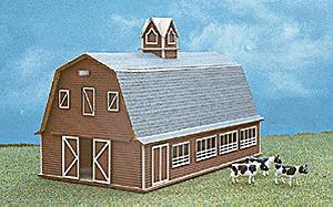 NE-Scale-Models Dairy Barn N Scale Model Railroad Building Kit #30009