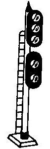NJ D Type Signal Full Height Bi-Directional HO Scale Model Railroad Trackside Accessory #1038