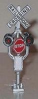 NJ Grizwold Crossing Signal w/LEDs & Rotating Stop Sign HO Scale Model Railroad Accessory #1096 NJ Grizwold Crossing Signal w/LEDs & Rotating Stop Sign HO Scale Model Railroad Accessory #1096