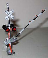 NJ Xing Gate Pedestal w/Car Right-Hand Drop Arm HO Scale Model Railroad Operating Accessory #1166 NJ Xing Gate Pedestal w/Car Right-Hand Drop Arm HO Scale Model Railroad Operating Accessory #1166