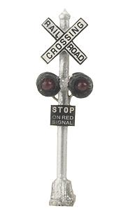 HO scale railroad crossing signal LED made 4 target faces silver #2SL4 1 x OO 