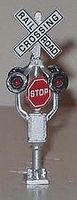 NJ Grizwold Crossing Signal w/LEDs & Rotating Stop Sign N Scale Model Railroad Accessory #2096 NJ Grizwold Crossing Signal w/LEDs & Rotating Stop Sign N Scale Model Railroad Accessory #2096