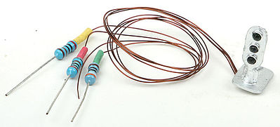 NJ Ground signal 3-light silver N Scale Model Railroad Trackside Accessory #2111