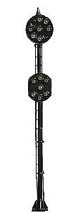 NJ Pennsylvania Railroad Position Light LED Signal Single Mast Dual-Head - O-Scale