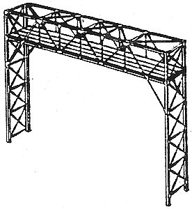 NJ Two-Track Signal Bridge Only Kit Black N Scale Model Railroad Trackside Accessory #4210