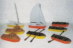 NJ Small Harbor Boat Set Kit HO Scale Model Railroad Accessory #6101 NJ Small Harbor Boat Set Kit HO Scale Model Railroad Accessory #6101