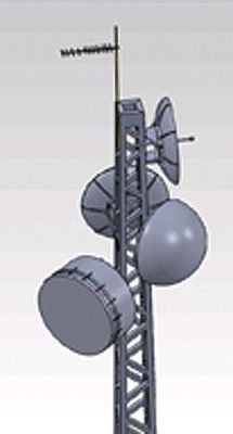 NJ Microwave Tower w/5-Antenna Set N Scale Model Railroad Accessory #6210