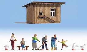 Noch On The Farm Scene N Scale Model Railroad Figure #12740 Noch On The Farm Scene N Scale Model Railroad Figure #12740
