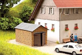 Noch 1-Car Brick Garage w/Pitched Roof Kit HO Scale Model Railroad Accessory #14353