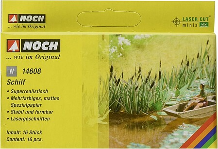 Noch Laser-Cut Reed pkg(16) N Scale Model Railroad Grass Earth #14608