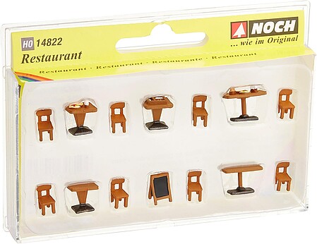 Noch Restaurant Tables/Chairs HO Scale Model Railroad Building Accessory #14822