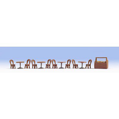Noch Coffee Shop Tables/Chairs HO Scale Model Railroad Building Accessory #14824