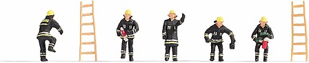 Noch Fire Brigade Black HO Scale Model Railroad Figure #15021