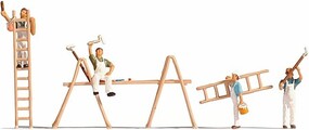 Noch Painters with Accessories HO Scale Model Railroad Figure #15056 Noch Painters with Accessories HO Scale Model Railroad Figure #15056
