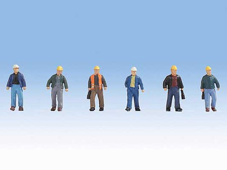 Noch Construction Worker Figures (6) HO Scale Model Railroad Figure #15057