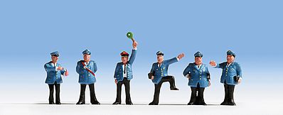 Noch Railroad Personnel Workers in Blue Uniforms HO Scale Model Railroad Figure #15280