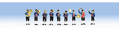 Noch Music Band (Blue German Costume) HO Scale Model Railroad Figure #15580