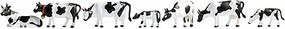 Noch Black & White Cows (7) HO Scale Model Railroad Figure #15721 Noch Black & White Cows (7) HO Scale Model Railroad Figure #15721