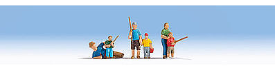 Noch Fishing Fathers & Sons HO Scale Model Railroad Figure #15893