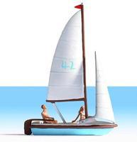 Noch Sailboat with 2 Figures HO Scale Model Railroad Vehicle #16824