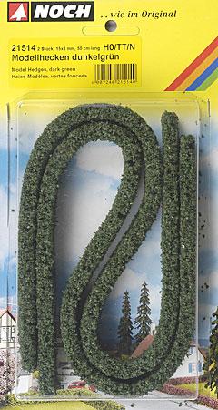 Noch Dark Green Hedges (2) Model Railroad Grass Earth #21514