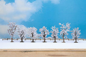 Noch 7 Winter Deciduous Trees w/Snow (8 10cm) Model Railroad Trees #25075