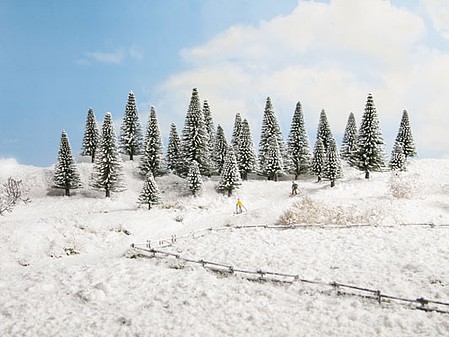 Noch Snow Fir Trees 5-14cm 25/