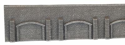Noch Extra Long Gray Brick Arcade Wall N Scale Model Accessory #34859