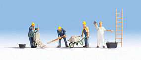 Noch Bricklayers w/ Accessories N Scale Model Railroad Figure #36055 Noch Bricklayers w/ Accessories N Scale Model Railroad Figure #36055