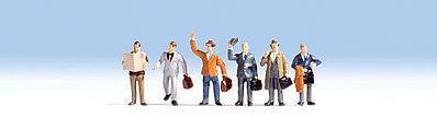 with Man Reading Newspaper # 36226 N scale NOCH Six BUSINESSMEN FIGURES 