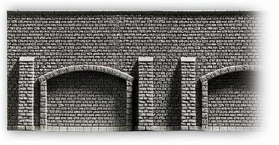 Noch Gray Brick Arcade Wall (33.5 x 12.5cm) HO Scale Model Accessory #58058