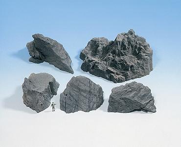 Noch 58451 Molded Foam Rock Pieces - Granite pkg(5)