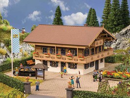 Noch Laser-Cut Wooden Alpine-Style Lodge Kit HO Scale Model Railroad Building #66405
