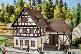 Noch Half-Timber Mill Bakery w/Motorized Water Wheel Kit HO Scale Model Building #66504 Noch Half-Timber Mill Bakery w/Motorized Water Wheel Kit HO Scale Model Building #66504