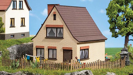 Noch Small Residential House - Laser-Cut Wooden Kit HO Scale Model Railroad Building #66604
