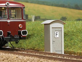 Noch Dispatcher Signal Telephone Booth Laser-Cut Kit 1-1/4 x 1-1/4 x 2-3/16'' 3.2 x 3.2 x 5.5cm O-Scale Noch Dispatcher Signal Telephone Booth Laser-Cut Kit 1-1/4 x 1-1/4 x 2-3/16'' 3.2 x 3.2 x 5.5cm O-Scale