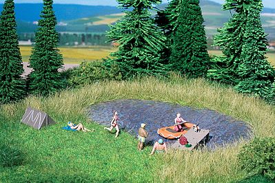 Busch 5482 Pond with 3 Swimming Swans HO Scenery Scale Model Scenery