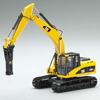 Norscot CAT 323D Tracked Excavator w/Hammer Diecast Model Tractor 1/50 scale #55282