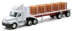 New-Ray Freightliner Century Class w/Flatbed Trailer & Pallet Load Diecast 1/32 scale #10593