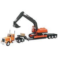 New-Ray Peterbilt 379 Lowboy w/Excavator Color Will Vary 1/32 Scale Diecast Model Truck #11283a